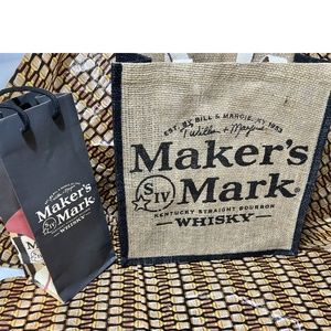 2 Maker's Mark Bourbon Whiskey Bags Tote burlap